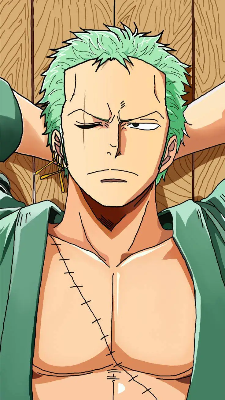 ai character: Zoro forest background