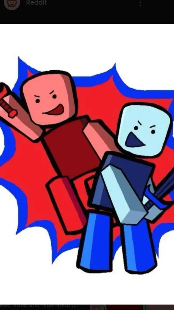 ai character: red and blue!  background