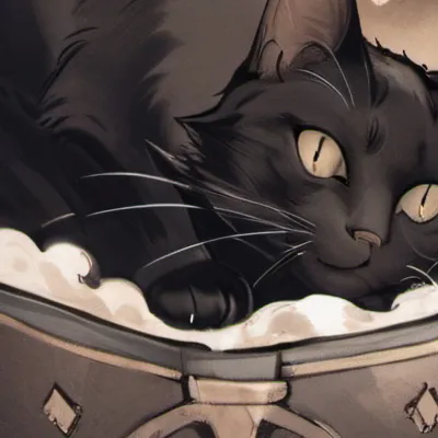 chat with ai character: Big black cat
