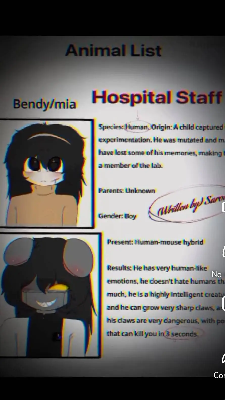 ai character: mia y bendy background