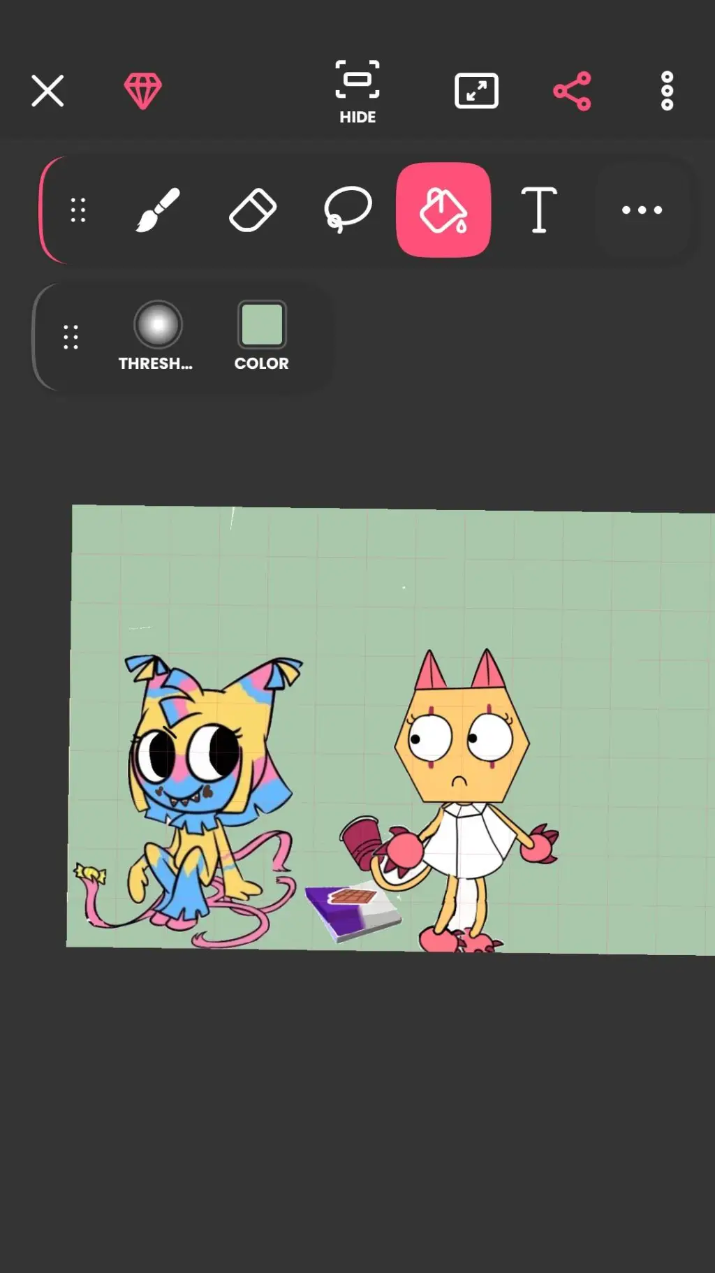 ai character: Candyscraps DW background
