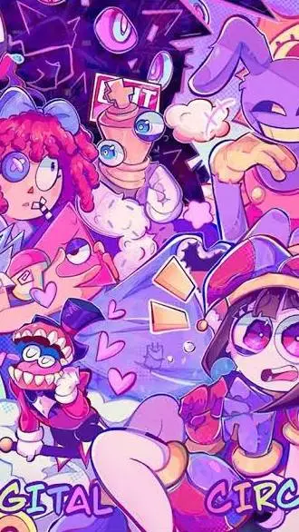 ai character: digital circus background
