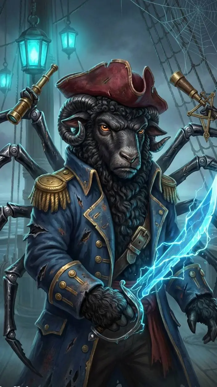 ai character: cápita ovejanegra background