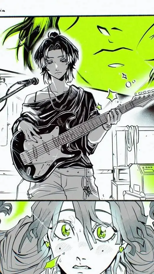 ai character: SHINOBU SINGER AU background