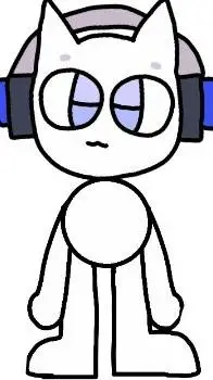 ai character: cat white  background