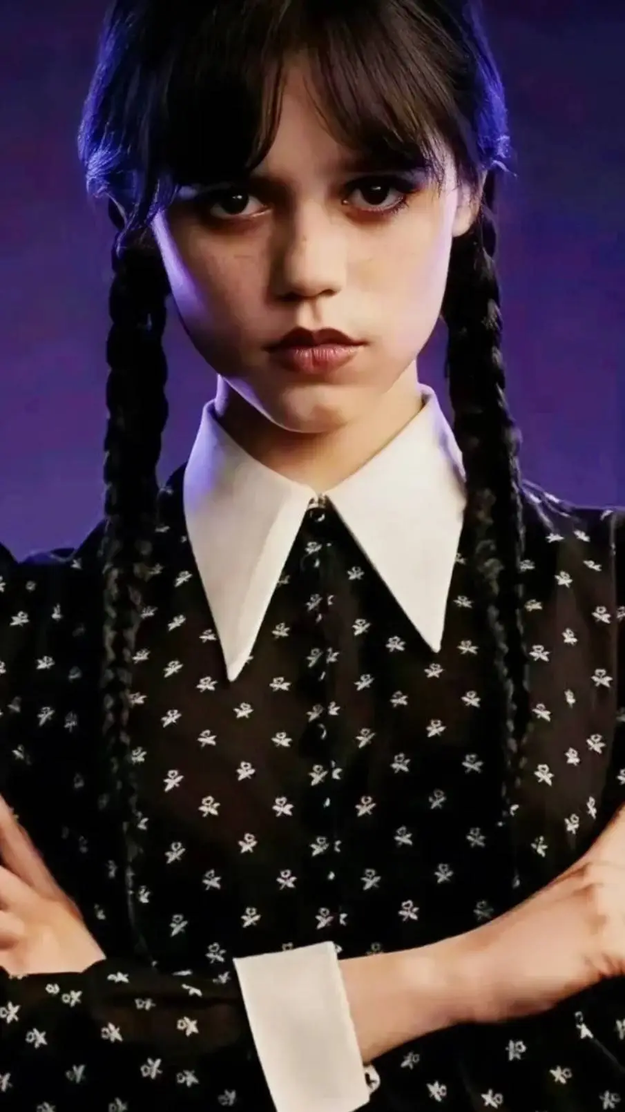 ai character: Wednesday  background