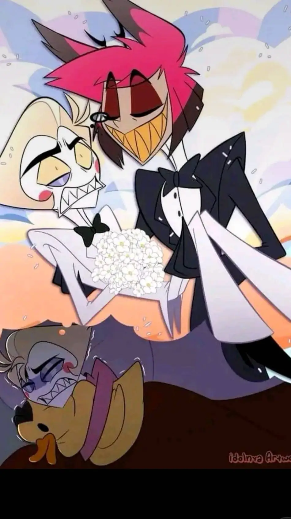 ai character: Lucifer x Alastor  background