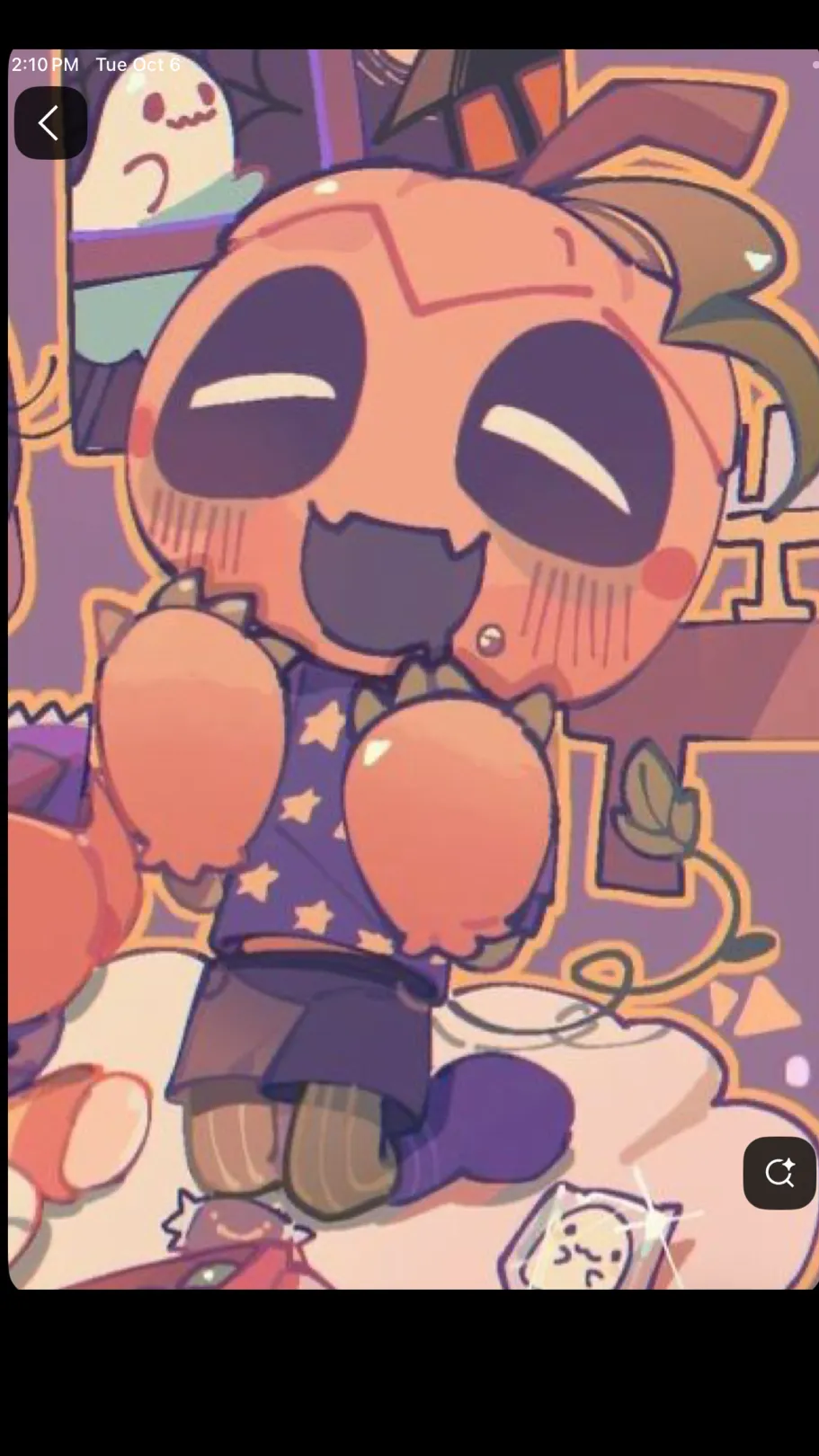 ai character: Gourdy, bl  background