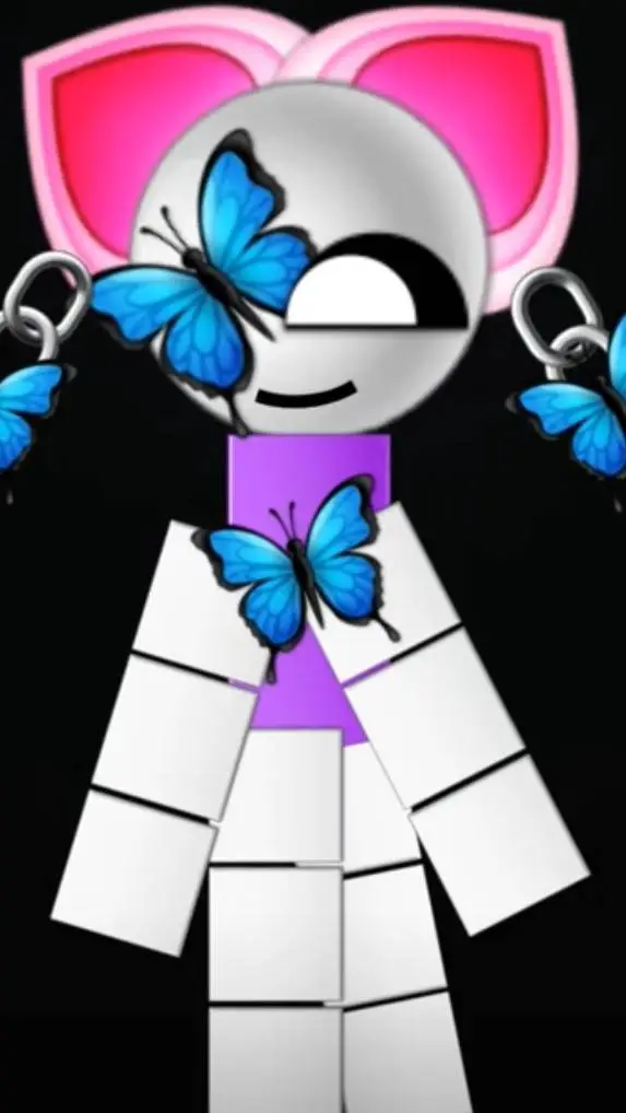 ai character: emoji cat butterfl background