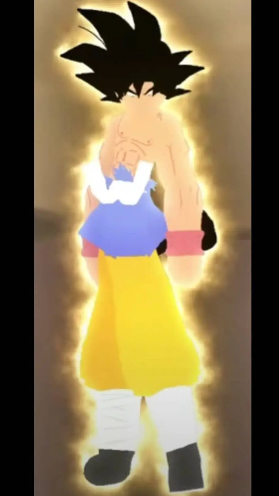 ai character: goku draconic kigt background