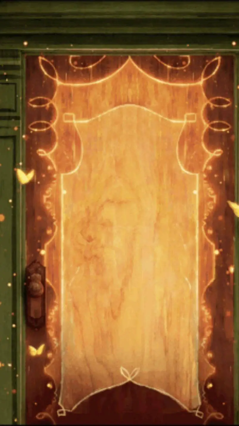 ai character: una puerta don background