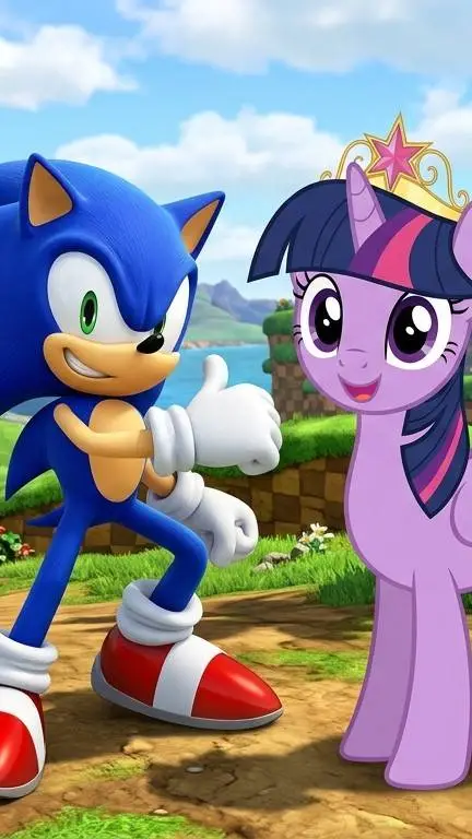 ai character: Twilight and Sonic background