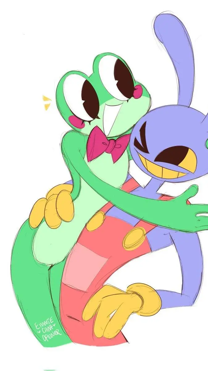 ai character: Ribbit 🐸💚 background