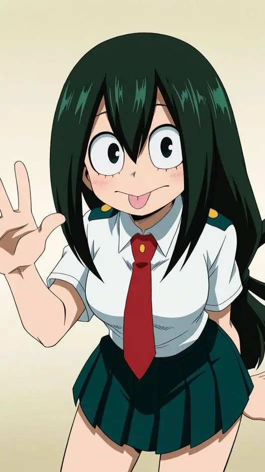 ai character: tsuyu asui  background