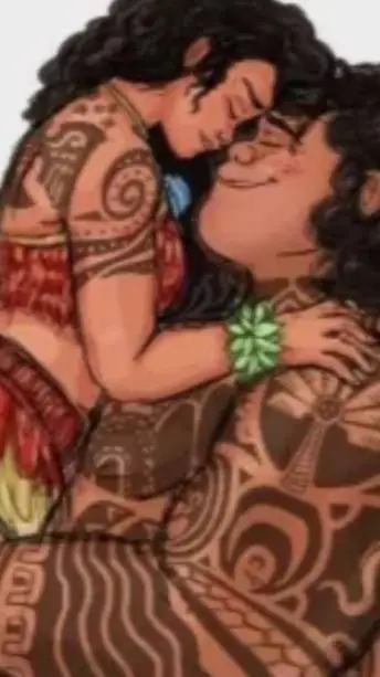ai character: Moana x maui background