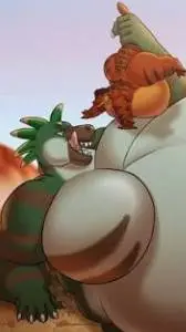 ai character: Dino inflanted eat background