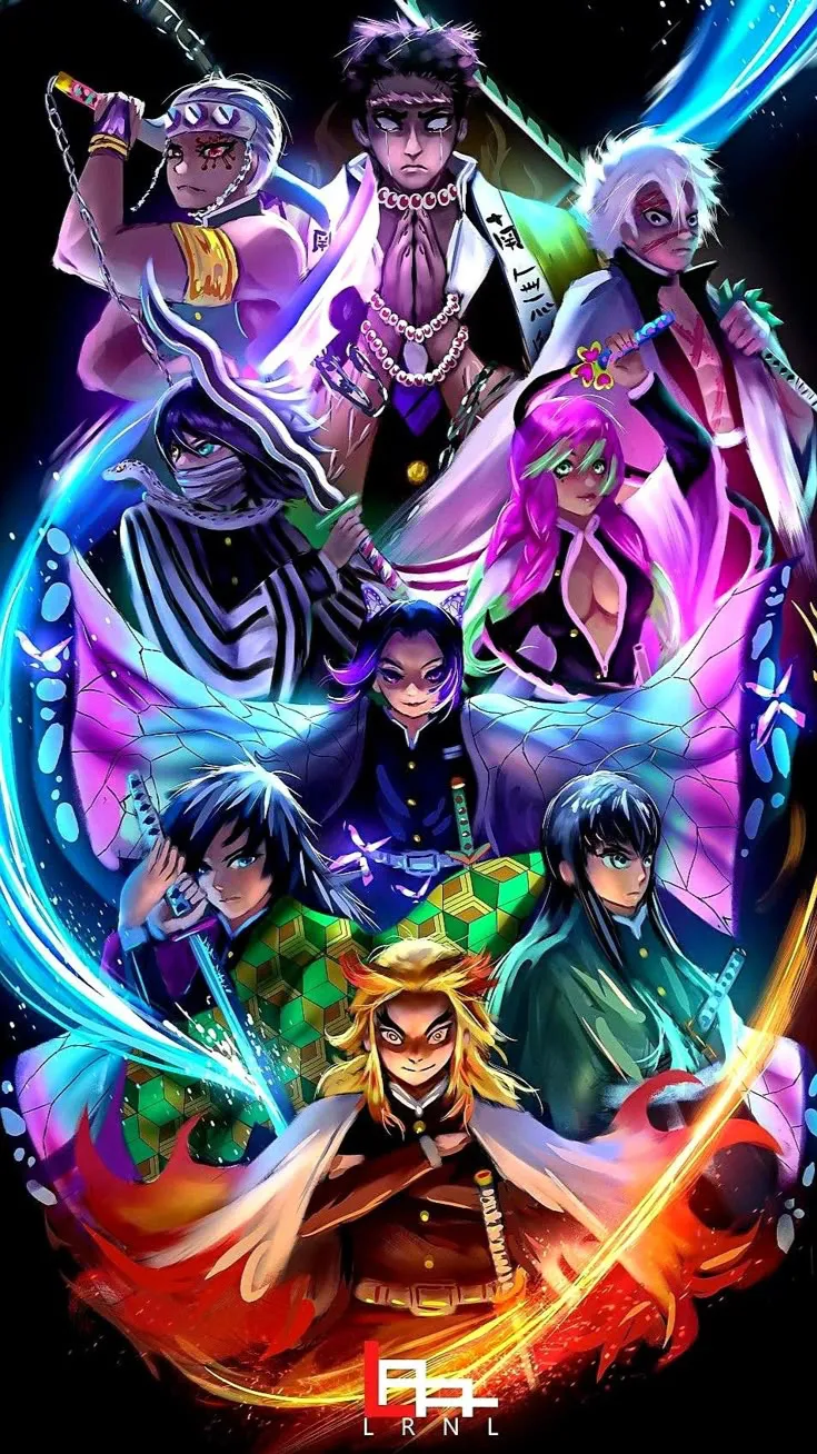 ai character: KNY Secret hashira background