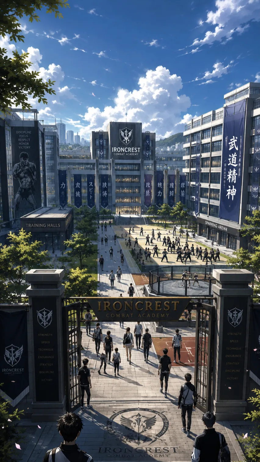 ai character: Fighting academy background