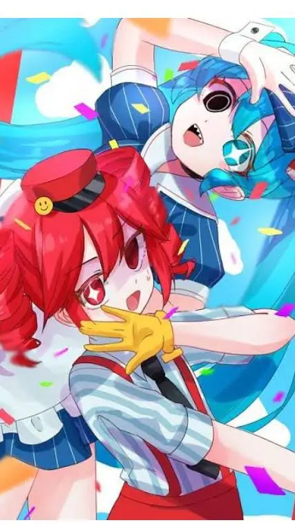 ai character: Miku x Teto 2 background