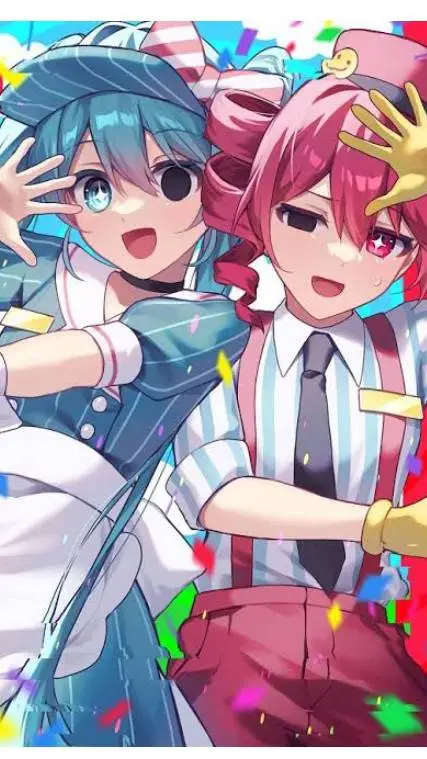 ai character: Miku x Teto 3  background