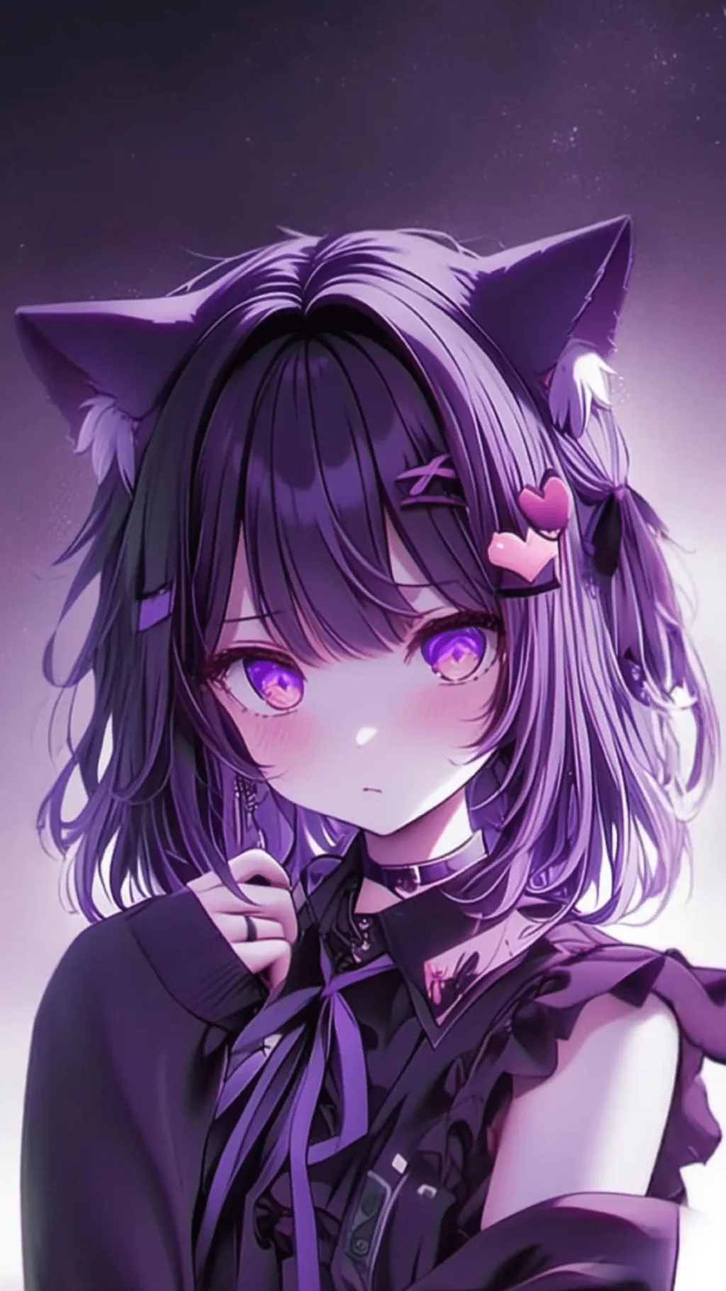 ai character: PurpleCristalCat~ background