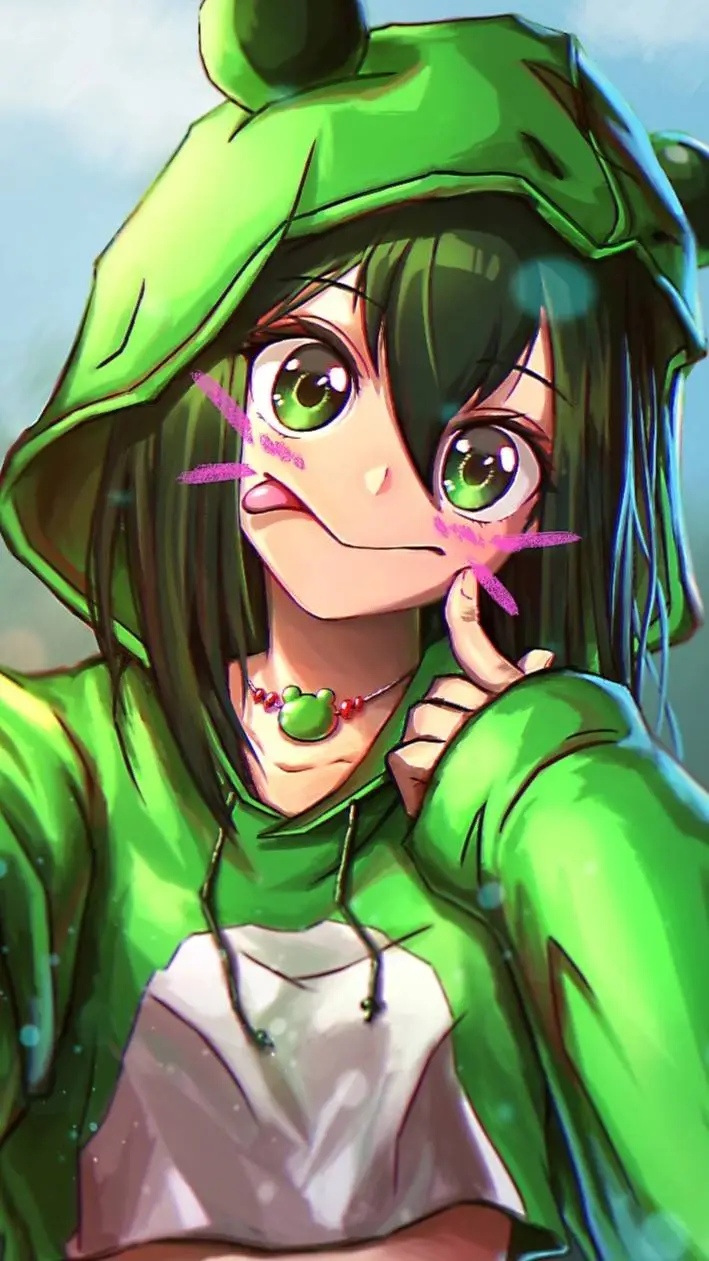 ai character: tsuyu :3 background