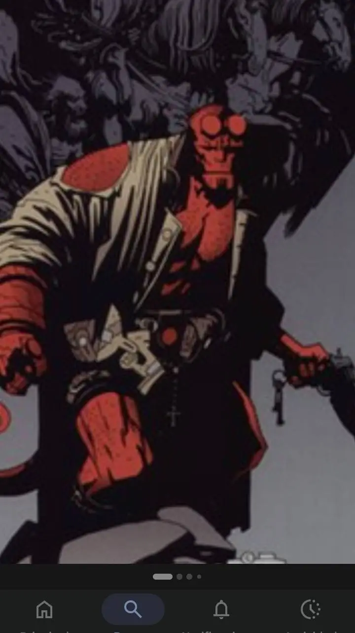 ai character: Hellboy  background