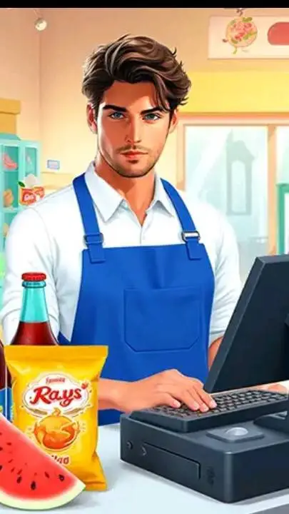ai character: your supermarket  background