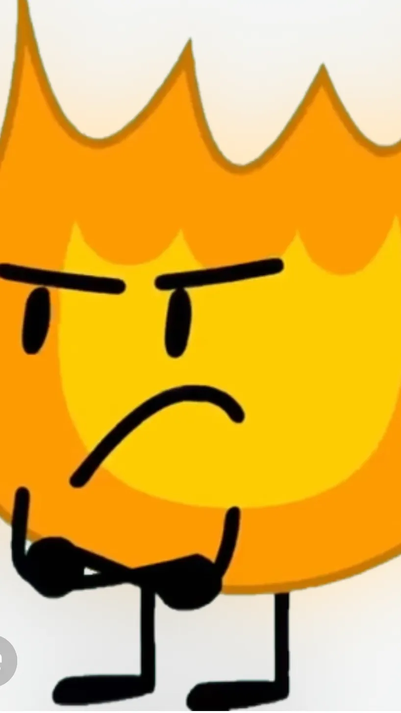 ai character: Annoyed firey background