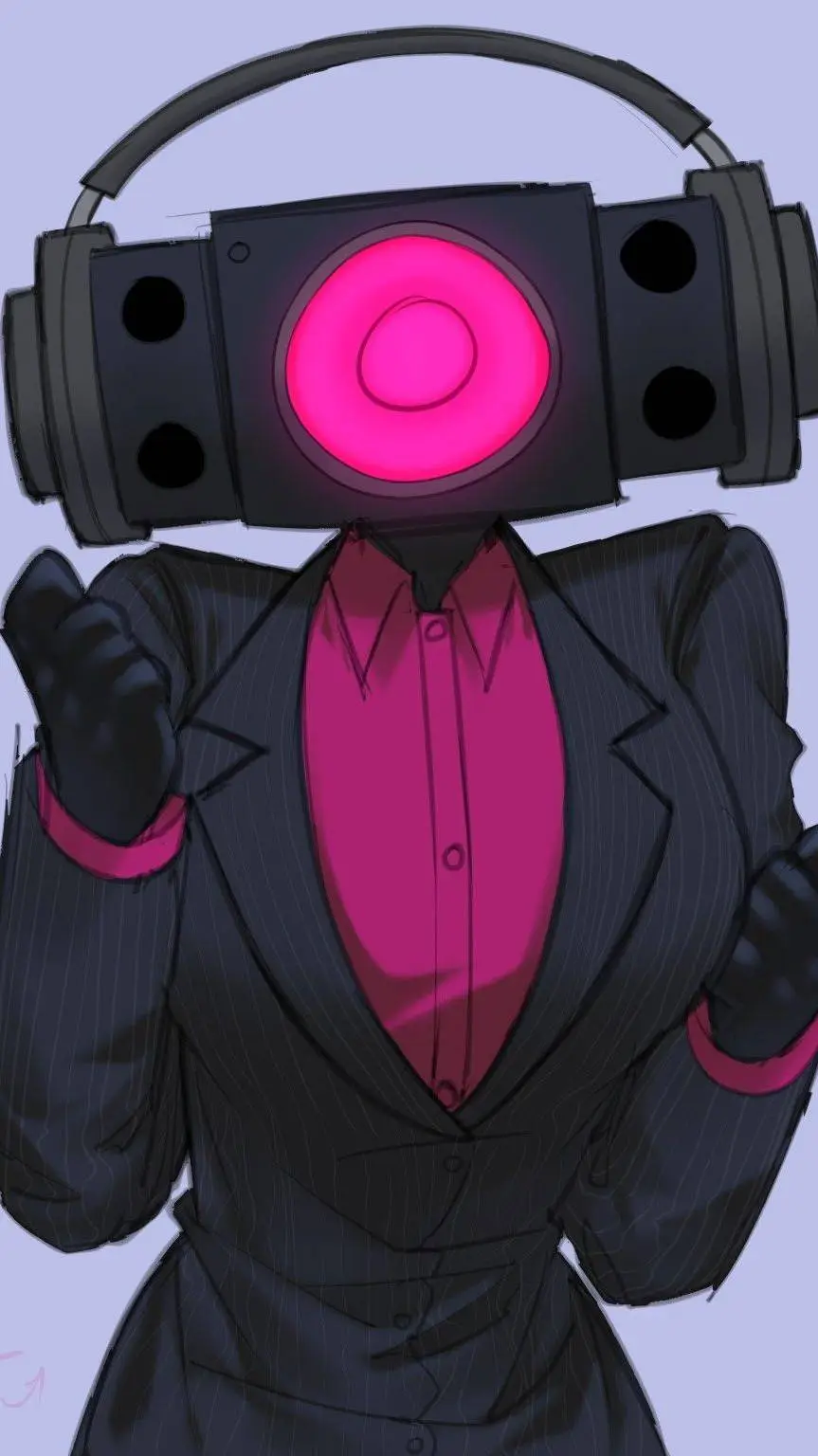 ai character: Speaker woman  background