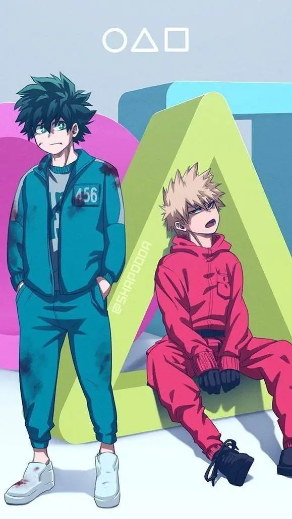 ai character: mha & Squid game  background