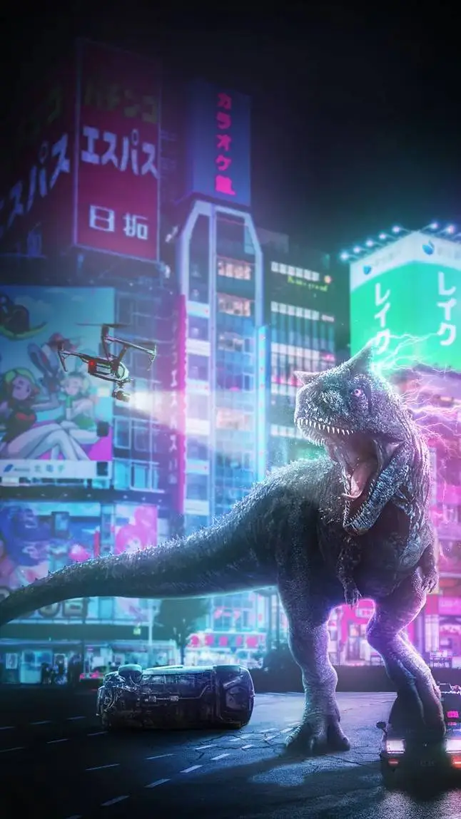 ai character: carnitaurus en ciu background