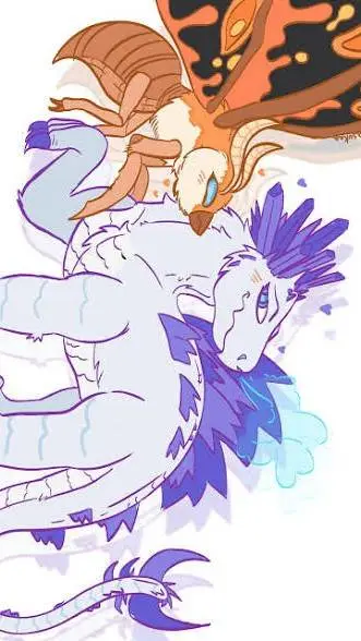 ai character: mothra x shimo  background