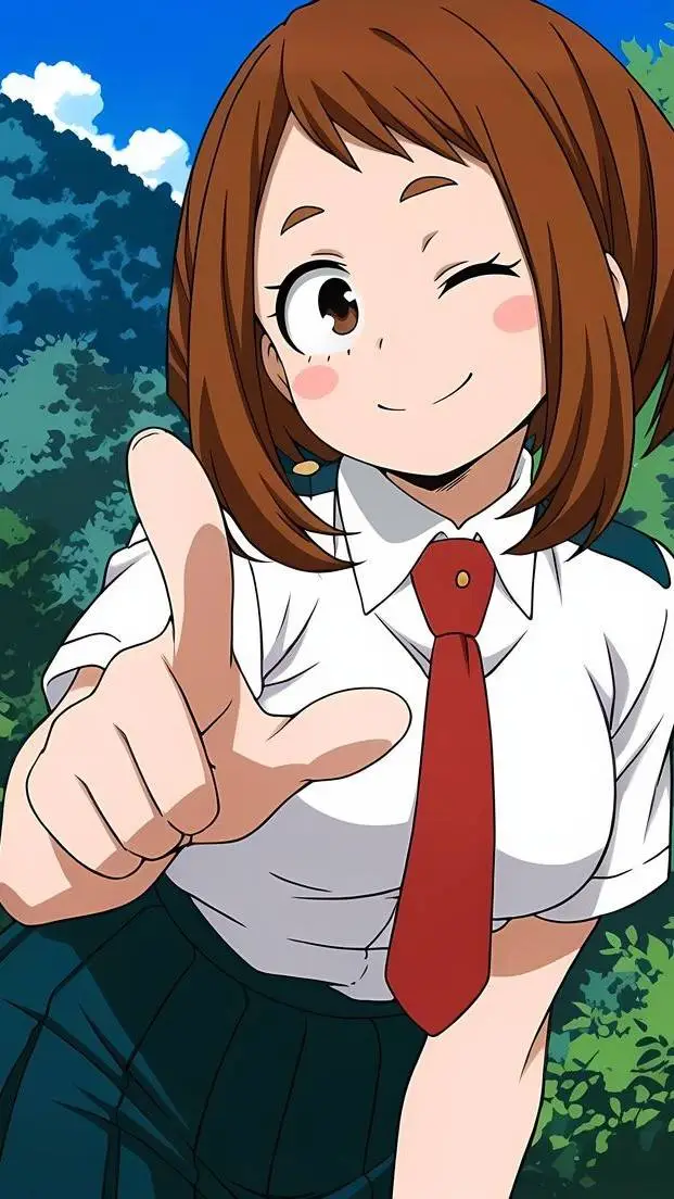 ai character: ochako uraraka  background