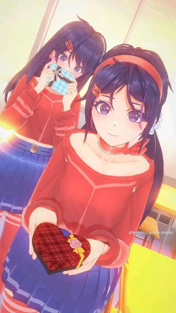 ai character: kindMitaCrazyMita background