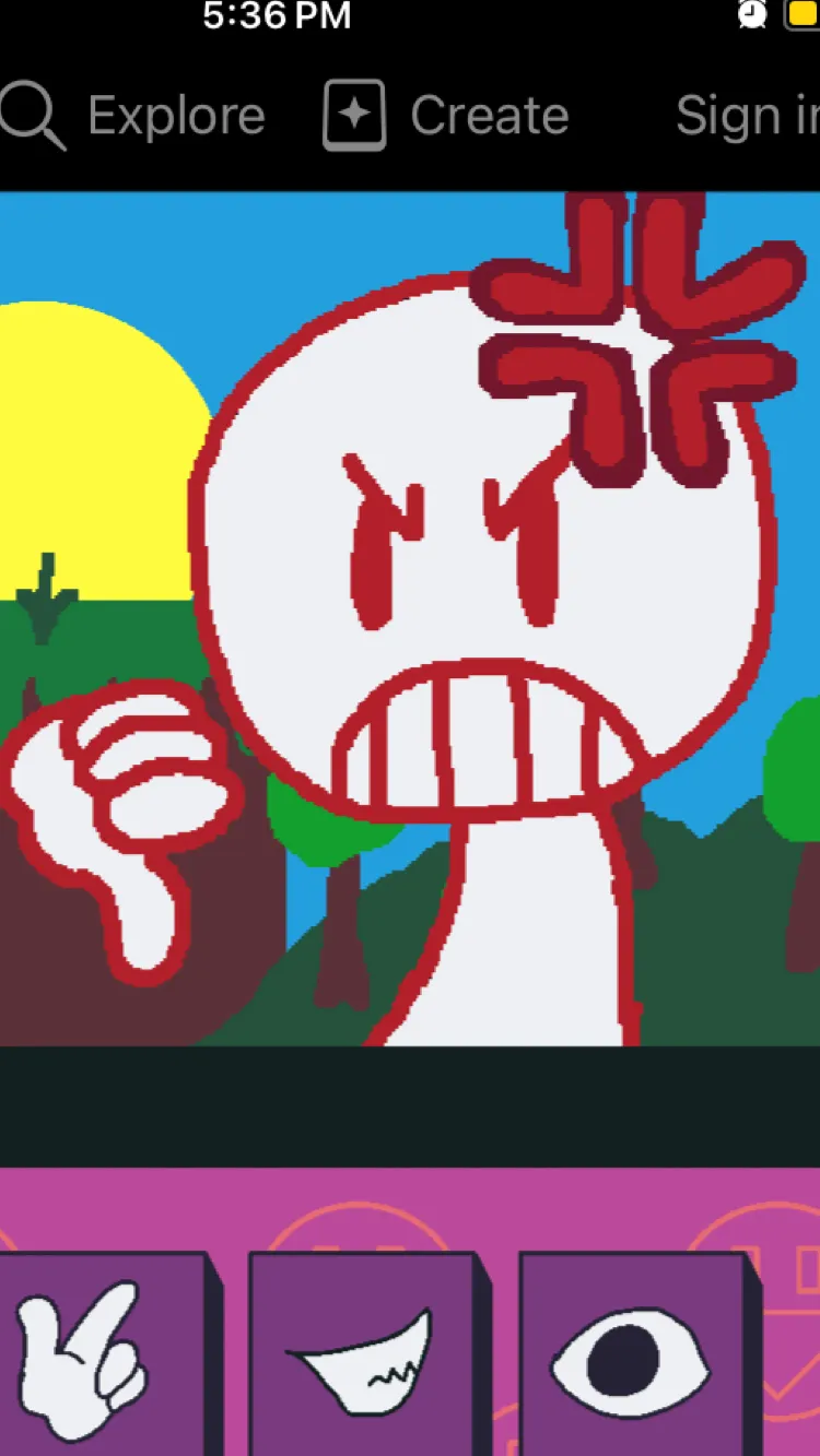 ai character: Red background