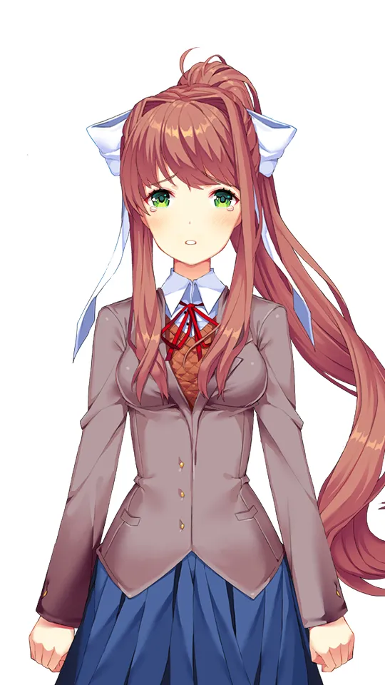 ai character: Monika (crying) background
