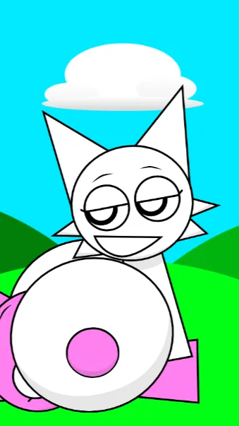 ai character: Wenda sit on Pinki background