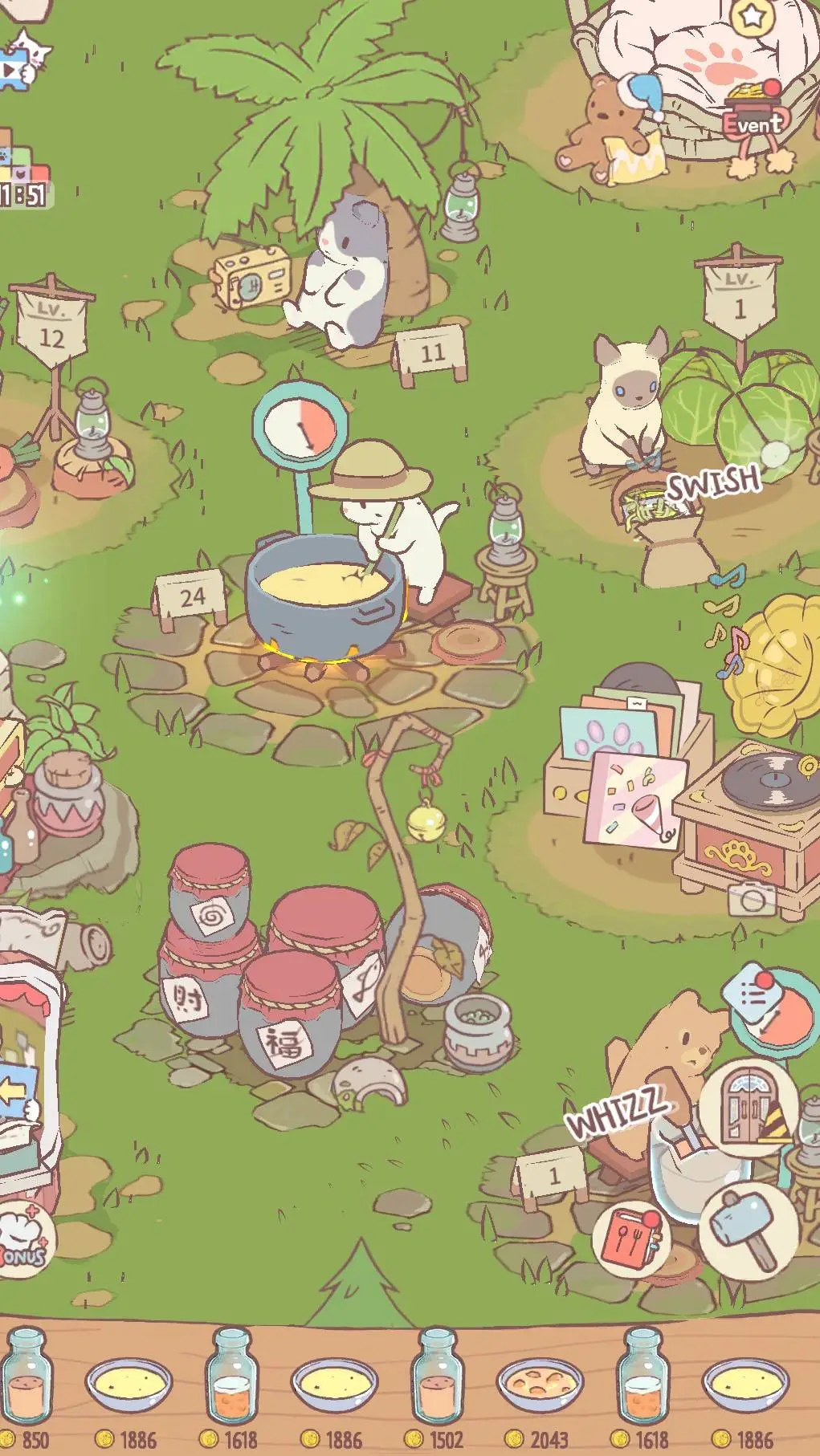 ai character: gatos y sopa  background