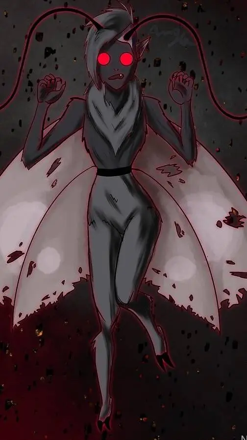 ai character: moth girl  background