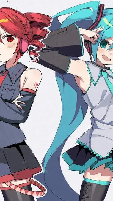 ai character: Miku y Teto background