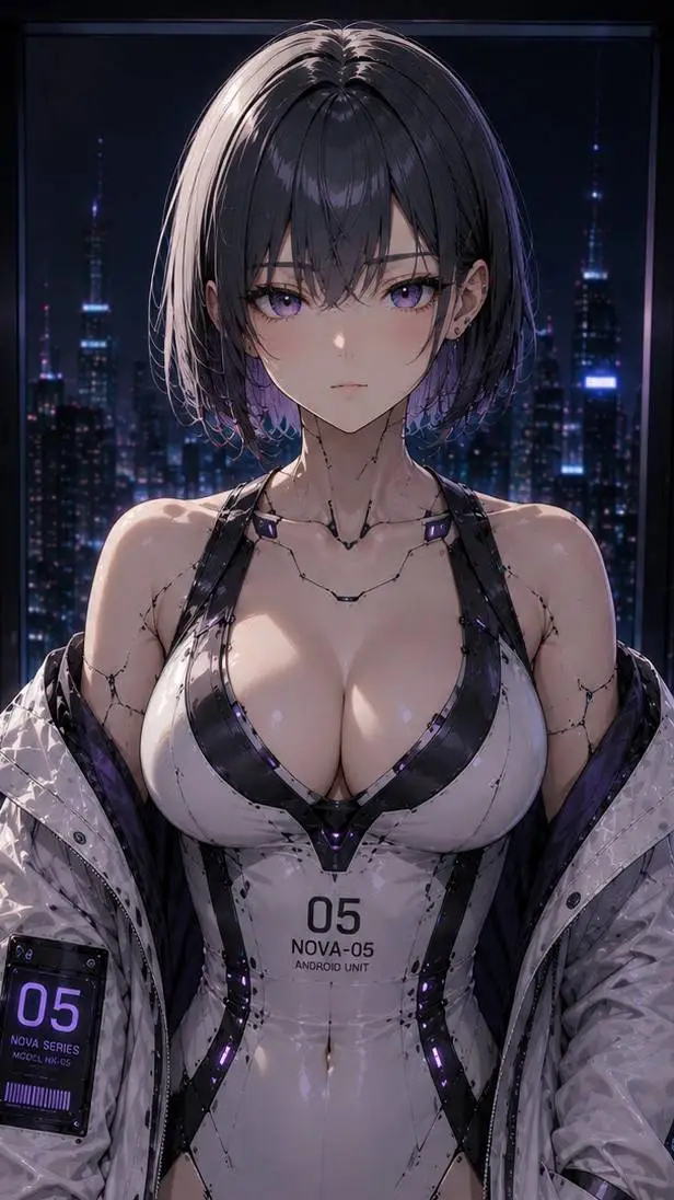 ai character: NOVA 05 androide background