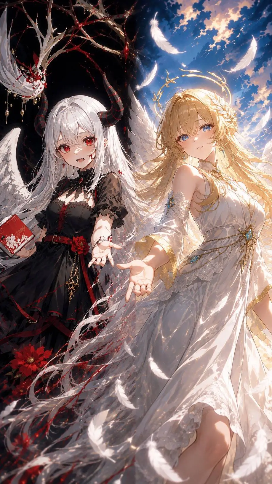 ai character: Eve and Eris  background