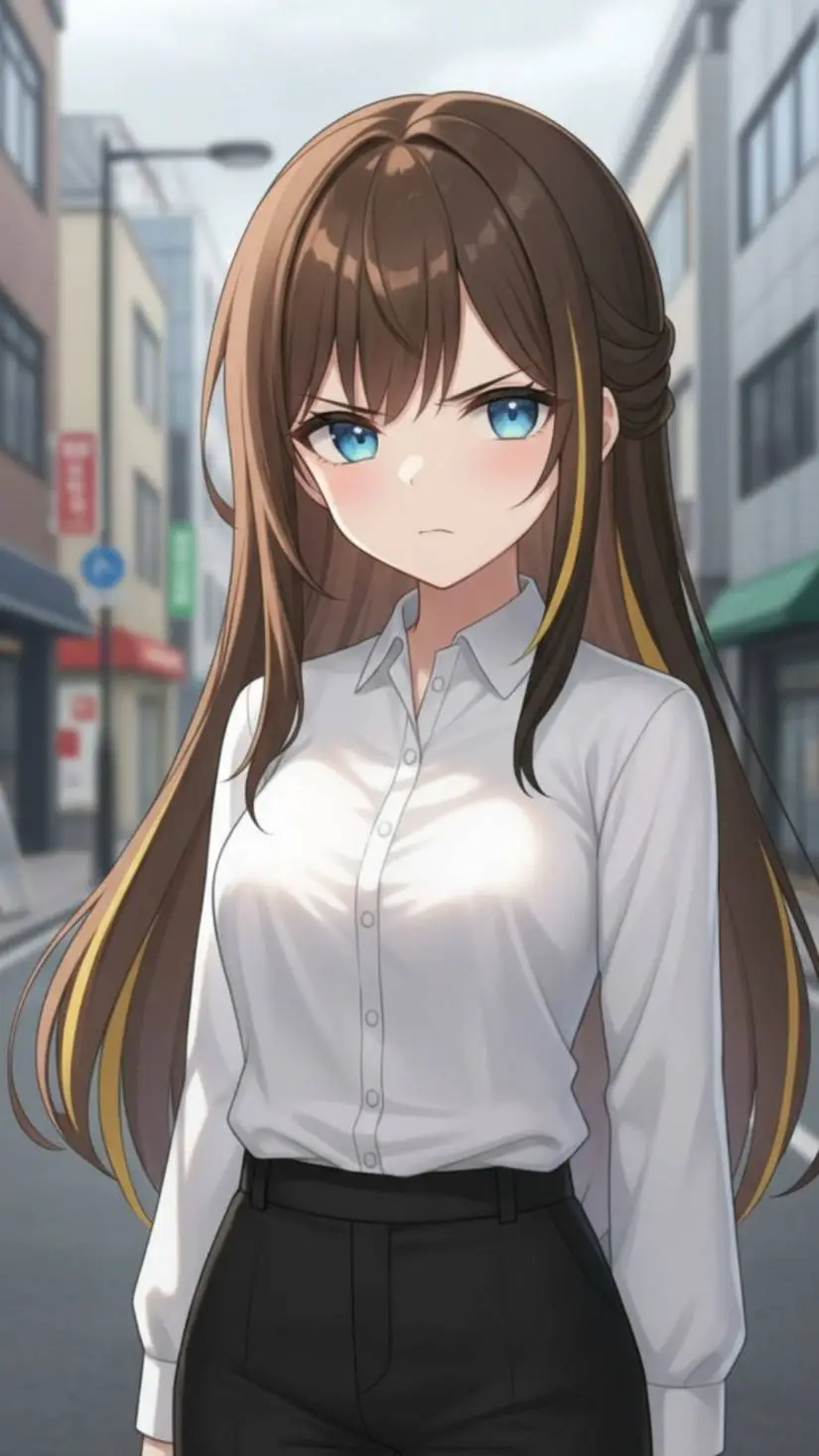 ai character: Violet  background