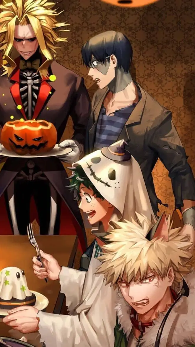 ai character: MHA Halloween 🎃 background