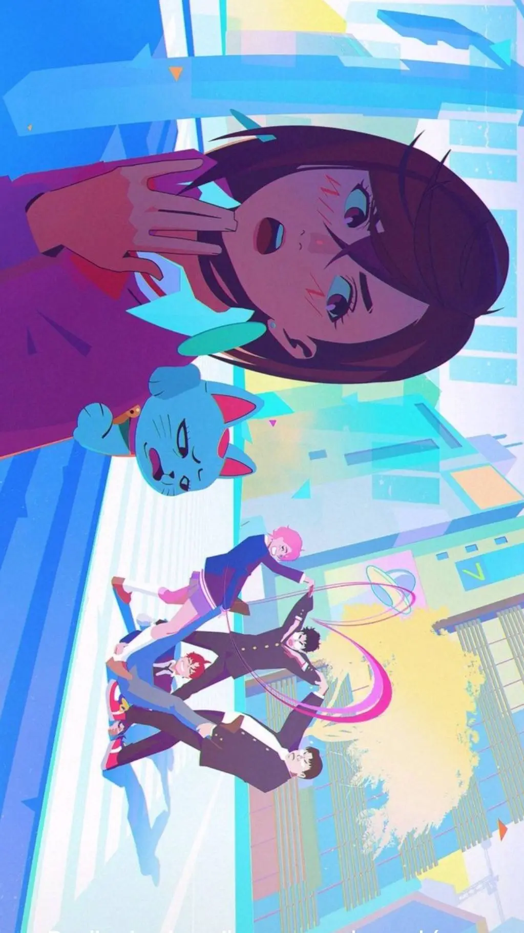 ai character: vos, okarun y momo background