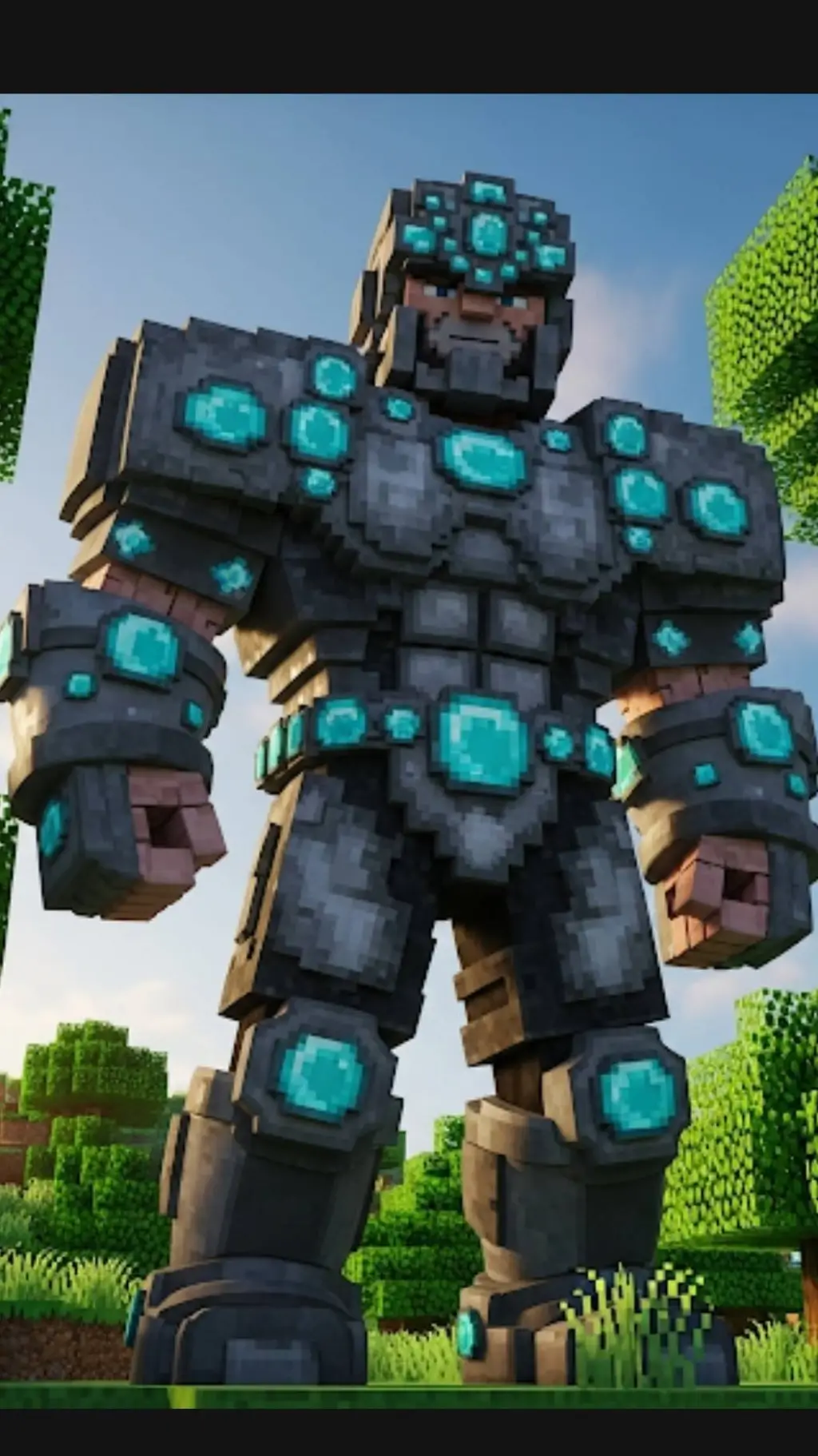 ai character: titan Minecraft ma background