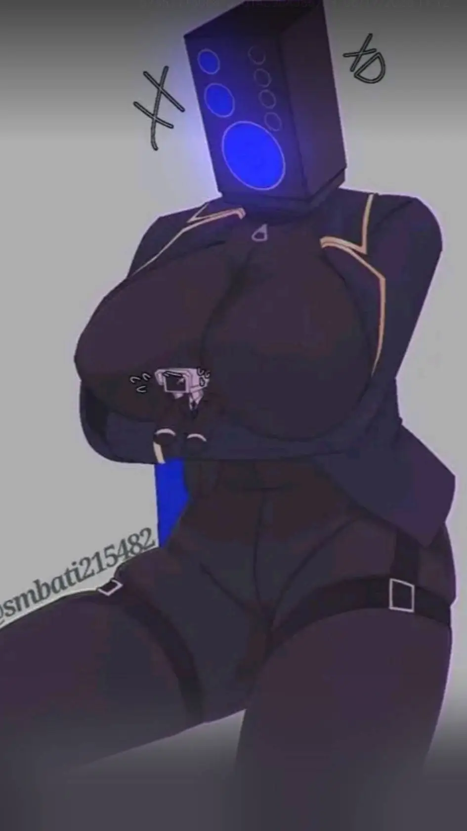 ai character: large speakerwoman background