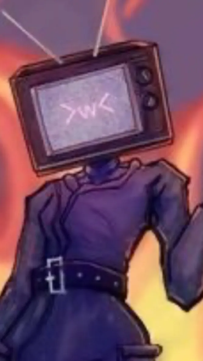 ai character: Tv woman  background
