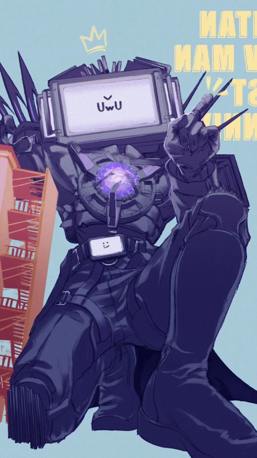 ai character: Titan tv man  background
